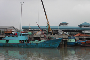 Indonesian wooden cargo ship